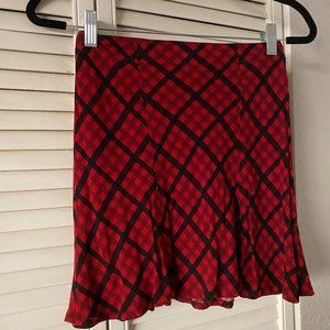 Red and Black Plaid Skirt